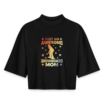 Snowboard Mutter - Boxy Frauen Recyceltes 1/2 Sleeved T-Shirt by Stanley/Stella - Schwarz - Vorne - AI Model Female 172 light (172cm)