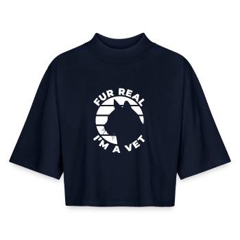 Witziges Tierarzt Witz - Boxy Frauen Recyceltes 1/2 Sleeved T-Shirt by Stanley/Stella - Navy - Vorne - AI Model Female 172 light (172cm)