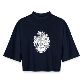 Ukulele Comic Look - Boxy Frauen Recyceltes 1/2 Sleeved T-Shirt by Stanley/Stella - Navy - Vorne - AI Model Female 172 light (172cm)