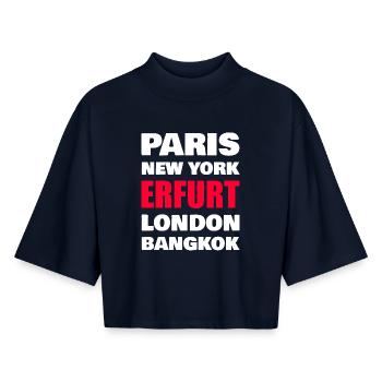 Erfurt City - Boxy Women's Recycled 1/2 Sleeved T-Shirt by Stanley/Stella - navy - Front - AI Model Female 172 light (172cm)
