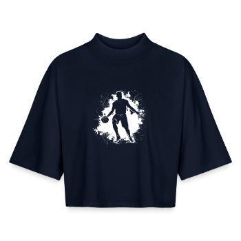 Basketballer - Boxy Women's Recycled 1/2 Sleeved T-Shirt by Stanley/Stella - navy - Front - AI Model Female 172 light (172cm)