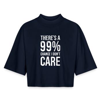 there's a 99 chance I don't care funny shirt - Boxy Women's Recycled 1/2 Sleeved T-Shirt by Stanley/Stella - navy - Front - AI Model Female 172 light (172cm)