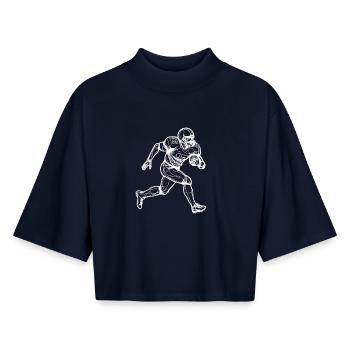 Joueurs de football américain - T-shirt femme coupe boxy recyclé manches mi-longues Stanley/Stella - marine - Devant - AI Model Female 172 light (172cm)