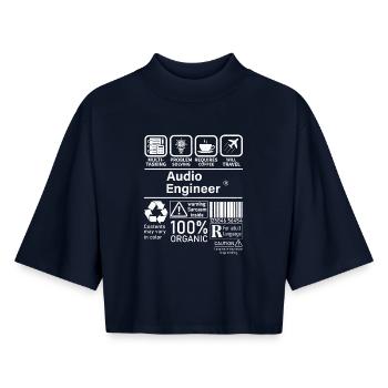 Ingénieur du son multitâche résolution de problèmes - T-shirt femme coupe boxy recyclé manches mi-longues Stanley/Stella - marine - Devant - AI Model Female 172 light (172cm)
