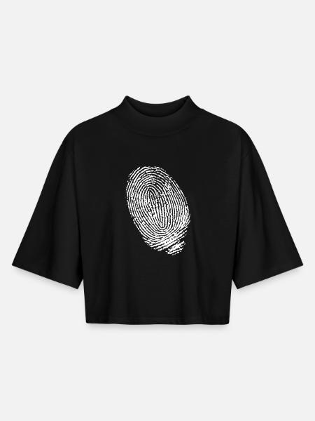 FINGERABDRUCK - Boxy Frauen Recyceltes 1/2 Sleeved T-Shirt by Stanley/Stella - Schwarz