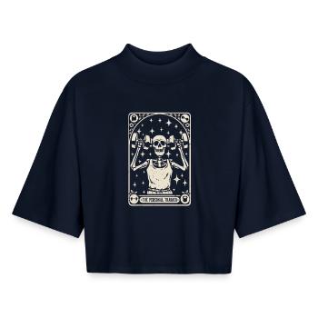 Fitnesstrainer The Personal Trainer Tarot Karte - Boxy Frauen Recyceltes 1/2 Sleeved T-Shirt by Stanley/Stella - Navy - Vorne - AI Model Female 172 light (172cm)