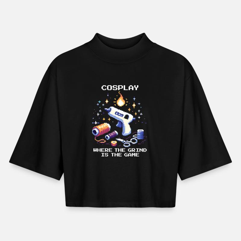 Cosplay – dove la fatica è il gioco | Truffare - T-shirt donna boxy riciclata a maniche a mezza lunghezza di Stanley/Stella - nero