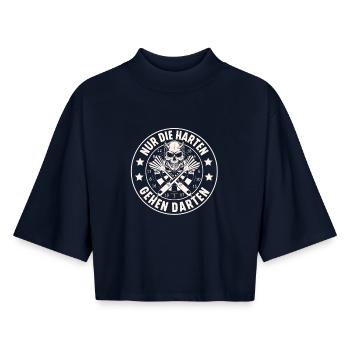 Darts - Boxy Frauen Recyceltes 1/2 Sleeved T-Shirt by Stanley/Stella - Navy - Vorne - AI Model Female 172 light (172cm)