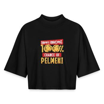 Pelmeni Pelmenis - Boxy Frauen Recyceltes 1/2 Sleeved T-Shirt by Stanley/Stella - Schwarz - Vorne - AI Model Female 172 light (172cm)