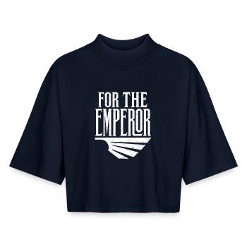 For The Emperor. Scifi Space Gaming Design - Boxy Women's Recycled 1/2 Sleeved T-Shirt by Stanley/Stella - navy - Front - AI Model Female 172 light (172cm)