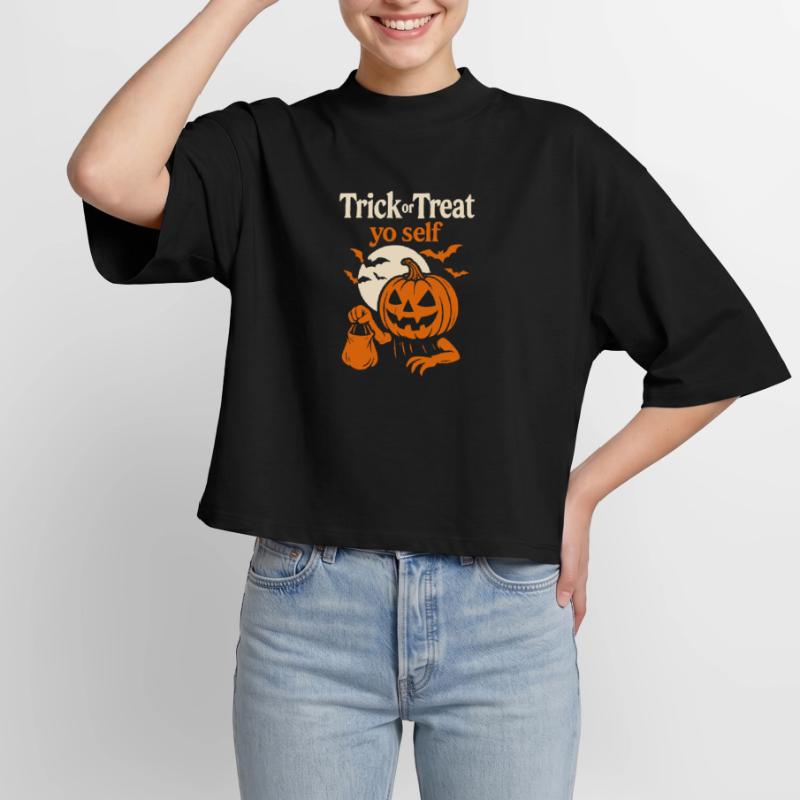 Süßes oder Saures Yo Self Halloween Lustiges Kostüm Boxy Frauen Recyceltes 1/2 Sleeved T-Shirt by Stanley/Stella