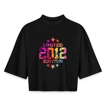LIMITED EDITION 2012 14. GEBURTSTAG - Boxy Frauen Recyceltes 1/2 Sleeved T-Shirt by Stanley/Stella - Schwarz - Vorne - AI Model Female 172 light (172cm)