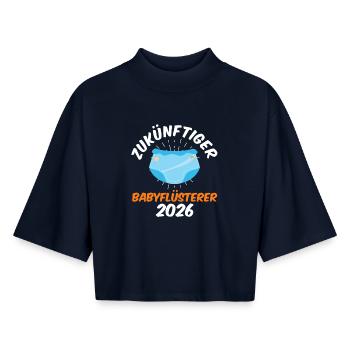 FUTURE BABY WHISPERER 2026 Funny - Boxy Women's Recycled 1/2 Sleeved T-Shirt by Stanley/Stella - navy - Front - AI Model Female 172 light (172cm)