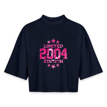 ÉDITION LIMITÉE 2004 22E ANNIVERSAIRE - T-shirt femme coupe boxy recyclé manches mi-longues Stanley/Stella - marine - Devant - AI Model Female 172 light (172cm)