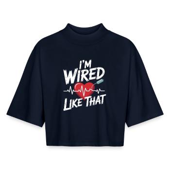 I'm networked heartbeat - Boxy Women's Recycled 1/2 Sleeved T-Shirt by Stanley/Stella - navy - Front - AI Model Female 172 light (172cm)