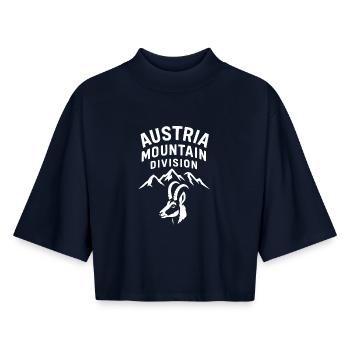 Austria Mountains Hiking - Boxy Women's Recycled 1/2 Sleeved T-Shirt by Stanley/Stella - navy - Front - AI Model Female 172 light (172cm)