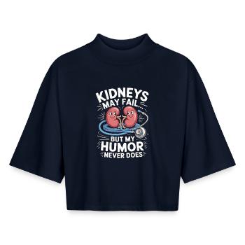 Dialysis Nurse Kidneys May Fail Hospital Nurse - Boxy Women's Recycled 1/2 Sleeved T-Shirt by Stanley/Stella - navy - Front - AI Model Female 172 light (172cm)