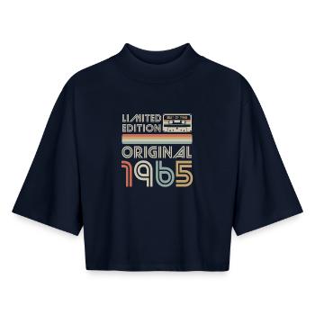 Limited Original 1965 Retro Cassette - Boxy Women's Recycled 1/2 Sleeved T-Shirt by Stanley/Stella - navy - Front - AI Model Female 172 light (172cm)