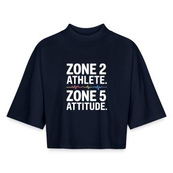 Half Marathon Zone 2 TRaining for Runners Running T-Shirt - Boxy Women's Recycled 1/2 Sleeved T-Shirt by Stanley/Stella - navy - Front - AI Model Female 172 light (172cm)