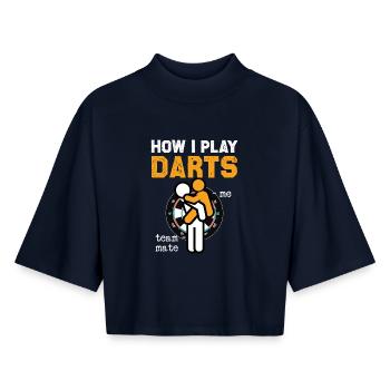 Darts Umarmung Teamgeist - Boxy Frauen Recyceltes 1/2 Sleeved T-Shirt by Stanley/Stella - Navy - Vorne - AI Model Female 172 light (172cm)