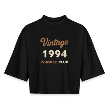Vintage 1994 – Whiskey Club Retro Geburtsjahr - Boxy Frauen Recyceltes 1/2 Sleeved T-Shirt by Stanley/Stella - Schwarz - Vorne - AI Model Female 172 light (172cm)