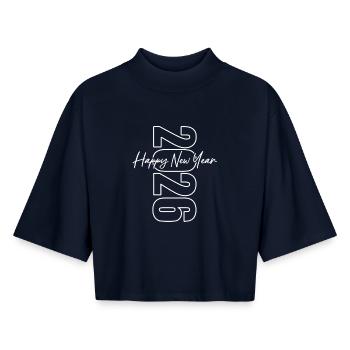 Happy New Year 2026 - Boxy Women's Recycled 1/2 Sleeved T-Shirt by Stanley/Stella - navy - Front - AI Model Female 172 light (172cm)