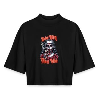 Rebel Mexi Vibe - Boxy Women's Recycled 1/2 Sleeved T-Shirt by Stanley/Stella - black - Front - AI Model Female 172 light (172cm)