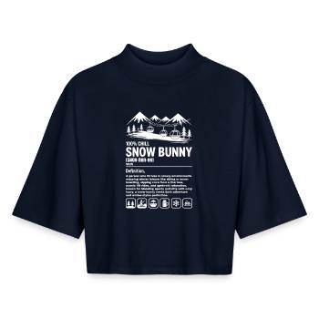 Casual Snow Bunny Definition Winter Mountains - Boxy Women's Recycled 1/2 Sleeved T-Shirt by Stanley/Stella - navy - Front - AI Model Female 172 light (172cm)