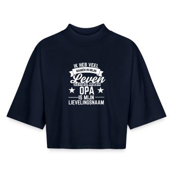 Opa – Mein Lieblingsname Vatertagsgeschenk - Boxy Frauen Recyceltes 1/2 Sleeved T-Shirt by Stanley/Stella - Navy - Vorne - AI Model Female 172 light (172cm)