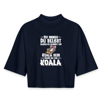 Koala - Boxy Frauen Recyceltes 1/2 Sleeved T-Shirt by Stanley/Stella - Navy - Vorne - AI Model Female 172 light (172cm)