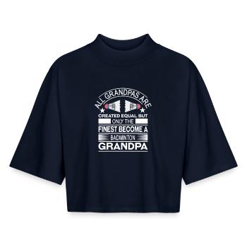 Badminton - Boxy Women's Recycled 1/2 Sleeved T-Shirt by Stanley/Stella - navy - Front - AI Model Female 172 light (172cm)