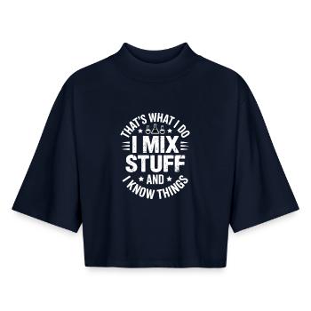 Quotes from Proud Engineers for Engineering Students - Boxy Women's Recycled 1/2 Sleeved T-Shirt by Stanley/Stella - navy - Front - AI Model Female 172 light (172cm)
