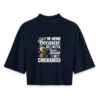 Meisen Kuscheltier Vogelbeobachter-Küken - Boxy Frauen Recyceltes 1/2 Sleeved T-Shirt by Stanley/Stella - Navy - Vorne - AI Model Female 172 light (172cm)