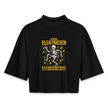 Electrician I'm an electrician Electrician funny - Boxy Women's Recycled 1/2 Sleeved T-Shirt by Stanley/Stella - black - Front - AI Model Female 172 light (172cm)