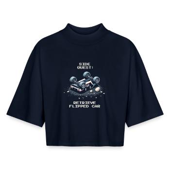 Side Quest: Flip Car | RC Cars - Boxy Women's Recycled 1/2 Sleeved T-Shirt by Stanley/Stella - navy - Front - AI Model Female 172 light (172cm)