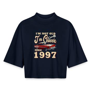 Ich bin kein Altklassiker 1997 - Boxy Frauen Recyceltes 1/2 Sleeved T-Shirt by Stanley/Stella - Navy - Vorne - AI Model Female 172 light (172cm)