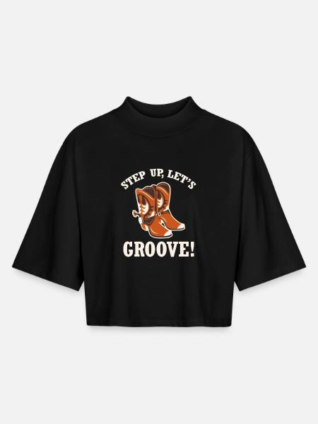 Step Up Boots Groove - Boxy Women's Recycled 1/2 Sleeved T-Shirt by Stanley/Stella - black