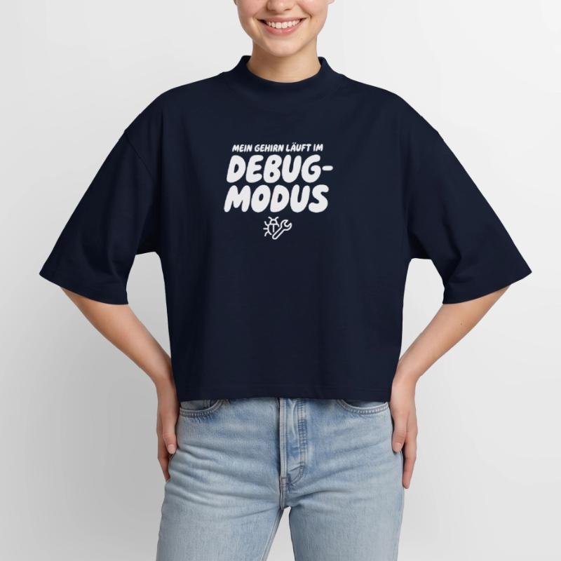Brain in Debug Mode – Humor Graphics Boxy Women's Recycled 1/2 Sleeved T-Shirt by Stanley/Stella