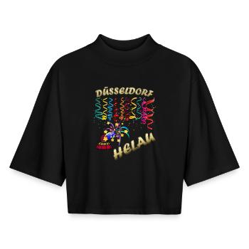 Dusseldorf Helau Festive Confetti - Boxy Women's Recycled 1/2 Sleeved T-Shirt by Stanley/Stella - black - Front - AI Model Female 172 light (172cm)