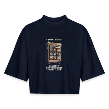 Endboss Control Cabinet 1974 | Retro Electrics - Boxy Women's Recycled 1/2 Sleeved T-Shirt by Stanley/Stella - navy - Front - AI Model Female 172 light (172cm)