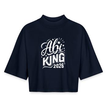 Abi King 2026 - Abitur - Spruch - Boxy Women's Recycled 1/2 Sleeved T-Shirt by Stanley/Stella - navy - Front - AI Model Female 172 light (172cm)