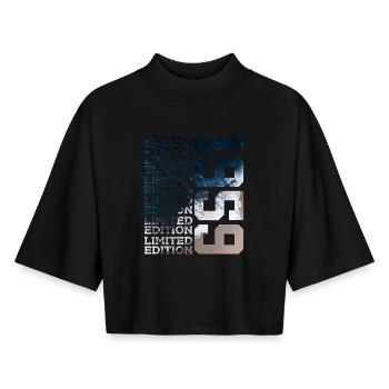 ÉDITION LIMITÉE 1959 67 ANS 67E ANNIVERSAIRE - T-shirt femme coupe boxy recyclé manches mi-longues Stanley/Stella - noir - Devant - AI Model Female 172 light (172cm)