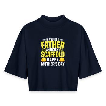  Scaffolder Fathers Day Scaffold Builder Papa Dad - Boxy Women's Recycled 1/2 Sleeved T-Shirt by Stanley/Stella - navy - Front - AI Model Female 172 light (172cm)