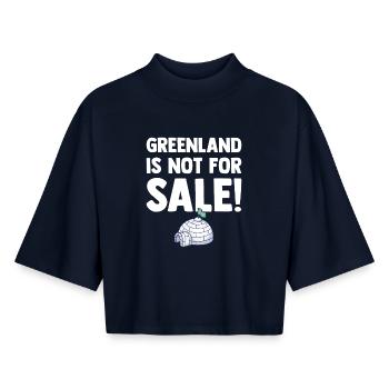 Le Groenland n'est pas a Vendre - Danemark Europe - T-shirt femme coupe boxy recyclé manches mi-longues Stanley/Stella - marine - Devant - AI Model Female 172 light (172cm)