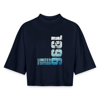 30ème Anniversaire Homme Femme 30 ans 1996 Cadeau - T-shirt femme coupe boxy recyclé manches mi-longues Stanley/Stella - marine - Devant - AI Model Female 172 light (172cm)