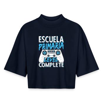 Primary Graduation Gift 2026 School Diploma - Boxy Women's Recycled 1/2 Sleeved T-Shirt by Stanley/Stella - navy - Front - AI Model Female 172 light (172cm)