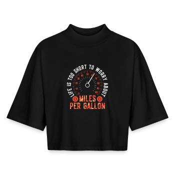 Classic Car Collector - Boxy Women's Recycled 1/2 Sleeved T-Shirt by Stanley/Stella - black - Front - AI Model Female 172 light (172cm)