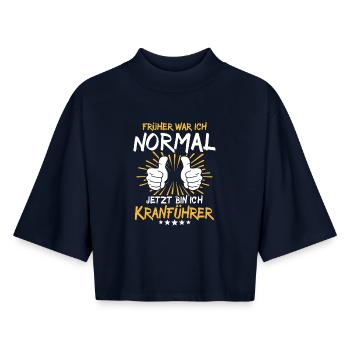 Kranführer Spruch - Boxy Frauen Recyceltes 1/2 Sleeved T-Shirt by Stanley/Stella - Navy - Vorne - AI Model Female 172 light (172cm)