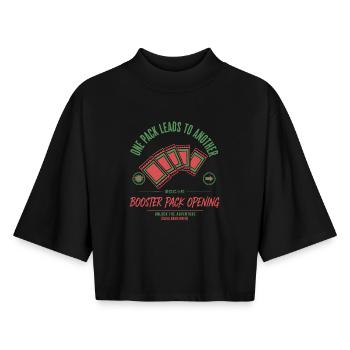One Pack Leads To Another Booster Pack Opening - Boxy Women's Recycled 1/2 Sleeved T-Shirt by Stanley/Stella - black - Front - AI Model Female 172 light (172cm)