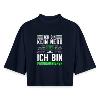 Computer ICH BIN KEIN NERD ICH BIN PROGRAMMIERER - Boxy Frauen Recyceltes 1/2 Sleeved T-Shirt by Stanley/Stella - Navy - Vorne - AI Model Female 172 light (172cm)